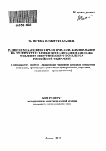 Развитие механизмов стратегического планирования на предприятиях газораспределительной системы топливно-энергетического комплекса Российской Федерации - тема автореферата по экономике, скачайте бесплатно автореферат диссертации в экономической библиотеке