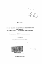 Формирование концепции экономического соразвития России и Китая в условиях глобализации - тема автореферата по экономике, скачайте бесплатно автореферат диссертации в экономической библиотеке