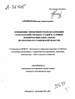 ПОВЫШЕНИЕ ЭФФЕКТИВНОСТИ ИСПОЛЬЗОВАНИЯ СЕЛЬСКОХОЗЯЙСТВЕННЫХ УГОДИЙ В УСЛОВИЯХ ФОРМИРОВАНИЯ РЫНКА ЗЕМЛИ (НА МАТЕРИАЛАХ ТАМБОВСКОЙ ОБЛАСТИ) - тема автореферата по экономике, скачайте бесплатно автореферат диссертации в экономической библиотеке