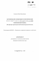 Формирование концепции экономической безопасности и ее реализация в управлении экономикой региона - тема автореферата по экономике, скачайте бесплатно автореферат диссертации в экономической библиотеке
