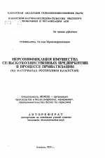 Персонификация имущества сельскохозяйственных предприятий в процессе приватизации (на материалах Республики Казахстан) - тема автореферата по экономике, скачайте бесплатно автореферат диссертации в экономической библиотеке