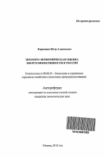 Эколого-экономическая оценка энергоэффективности в России - тема автореферата по экономике, скачайте бесплатно автореферат диссертации в экономической библиотеке