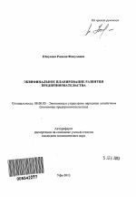 Эквифинальное планирование развития предпринимательства - тема автореферата по экономике, скачайте бесплатно автореферат диссертации в экономической библиотеке