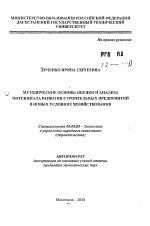 Методические основы оценки и анализа потенциала развития строительных предприятий в новых условиях хозяйствования - тема автореферата по экономике, скачайте бесплатно автореферат диссертации в экономической библиотеке