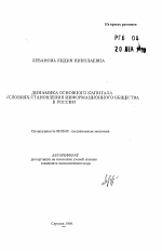 Динамика основного капитала в условиях становления информационного общества в России - тема автореферата по экономике, скачайте бесплатно автореферат диссертации в экономической библиотеке