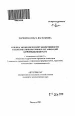 Оценка экономической эффективности развития корпоративных организаций в промышленности - тема автореферата по экономике, скачайте бесплатно автореферат диссертации в экономической библиотеке