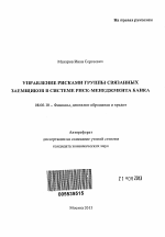 Управление рисками группы связанных заемщиков в системе риск-менеджмента банка - тема автореферата по экономике, скачайте бесплатно автореферат диссертации в экономической библиотеке