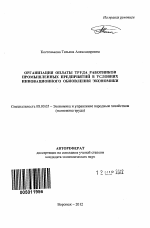 Организация оплаты труда работников промышленных предприятий в условиях инновационного обновления экономики - тема автореферата по экономике, скачайте бесплатно автореферат диссертации в экономической библиотеке