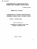 СТИМУЛИРОВАНИЕ ТРУДА РАБОТНИКОВ СЕЛЬСКОХОЗЯЙСТВЕННЫХ ПРЕДПРИЯТИЙ В УСЛОВИЯХ ПЕРЕХОДА К РЫНОЧНЫМ ОТНОШЕНИЯМ - тема автореферата по экономике, скачайте бесплатно автореферат диссертации в экономической библиотеке