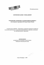 Управление развитием газомоторного бизнеса - тема автореферата по экономике, скачайте бесплатно автореферат диссертации в экономической библиотеке