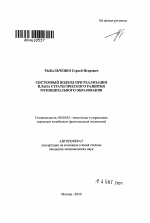 Системный подход при реализации плана стратегического развития муниципального образования - тема автореферата по экономике, скачайте бесплатно автореферат диссертации в экономической библиотеке