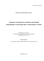Социально-экономическое развитие организаций (корпораций) электроэнергетики в современных условиях - тема автореферата по экономике, скачайте бесплатно автореферат диссертации в экономической библиотеке