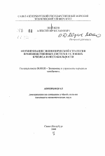 Формирование экономической стратегии производственных систем в условиях кризиса и нестабильности - тема автореферата по экономике, скачайте бесплатно автореферат диссертации в экономической библиотеке
