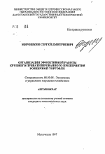 Организация эффективной работы крупного приватизированного предприятия розничной торговли - тема автореферата по экономике, скачайте бесплатно автореферат диссертации в экономической библиотеке