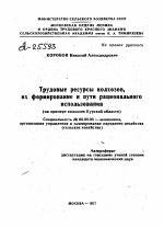 ТРУДОВЫЕ РЕСУРСЫ КОЛХОЗОВ, ИХ ФОРМИРОВАНИЕ И ПУТИ РАЦИОНАЛЬНОГО ИСПОЛЬЗОВАНИЯ (НА ПРИМЕРЕ КОЛХОЗОВ КУРСКОЙ ОБЛАСТИ) - тема автореферата по экономике, скачайте бесплатно автореферат диссертации в экономической библиотеке