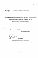 Организационно-экономический механизм формирования портфеля региональных целевых программ - тема автореферата по экономике, скачайте бесплатно автореферат диссертации в экономической библиотеке