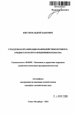 Стратегия и организация взаимодействия крупного, среднего и малого предпринимательства - тема автореферата по экономике, скачайте бесплатно автореферат диссертации в экономической библиотеке