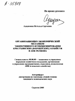 ОРГАНИЗАЦИОННО-ЭКОНОМИЧЕСКИЙ МЕХАНИЗМ ЭФФЕКТИВНОГО ФУНКЦИОНИРОВАНИЯ КРЕСТЬЯНСКИХ (ФЕРМЕРСКИХ) ХОЗЯЙСТВ В АПК РЕГИОНА - тема автореферата по экономике, скачайте бесплатно автореферат диссертации в экономической библиотеке