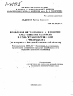 ПРОБЛЕМЫ ОРГАНИЗАЦИИ И РАЗВИТИЯ КРЕСТЬЯНСКИХ ХОЗЯЙСТВ В СЕЛЬСКОХОЗЯЙСТВЕННОМ ПРОИЗВОДСТВЕ (НА МАТЕРИАЛАХ ЗАПАДНО-КАЗАХСТАНСКОЙ ОБЛАСТИ) - тема автореферата по экономике, скачайте бесплатно автореферат диссертации в экономической библиотеке