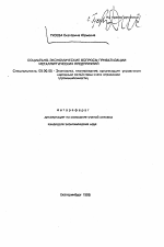 Социально-экономические вопросы приватизации металлургических предприятий - тема автореферата по экономике, скачайте бесплатно автореферат диссертации в экономической библиотеке