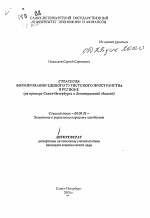 Стратегия формирования туристского пространства в регионе (на примере Санкт-Петербурга и Ленинградской области) - тема автореферата по экономике, скачайте бесплатно автореферат диссертации в экономической библиотеке
