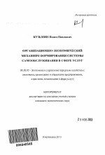 Организационно-экономический механизм формирования системы самообслуживания в сфере услуг - тема автореферата по экономике, скачайте бесплатно автореферат диссертации в экономической библиотеке