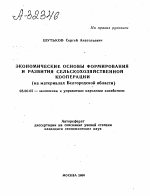 ЭКОНОМИЧЕСКИЕ ОСНОВЫ ФОРМИРОВАНИЯ И РАЗВИТИЯ СЕЛЬСКОХОЗЯЙСТВЕННОЙ КООПЕРАЦИИ (НА МАТЕРИАЛАХ БЕЛГОРОДСКОЙ ОБЛАСТИ) - тема автореферата по экономике, скачайте бесплатно автореферат диссертации в экономической библиотеке