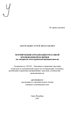 Формирование и реализация отраслевой промышленной политики - тема автореферата по экономике, скачайте бесплатно автореферат диссертации в экономической библиотеке