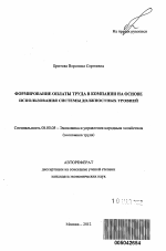Формирование оплаты труда в компании на основе использования системы должностных уровней - тема автореферата по экономике, скачайте бесплатно автореферат диссертации в экономической библиотеке