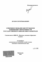 Совершенствование инструментов повышения эффективности государственного финансового контроля - тема автореферата по экономике, скачайте бесплатно автореферат диссертации в экономической библиотеке