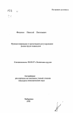 Функционирование и организация регулирования рынка труда инвалидов - тема автореферата по экономике, скачайте бесплатно автореферат диссертации в экономической библиотеке