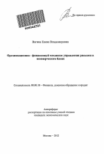 Организационно-финансовый механизм управления рисками в коммерческом банке - тема автореферата по экономике, скачайте бесплатно автореферат диссертации в экономической библиотеке