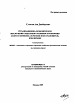Организационно-экономическое обеспечение социального развития агропромышленного комплекса в регионе в восстановительном периоде - тема автореферата по экономике, скачайте бесплатно автореферат диссертации в экономической библиотеке