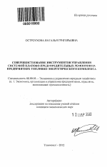 Совершенствование инструментов управления системой планово-предупредительных ремонтов на предприятиях топливно-энергетического комплекса - тема автореферата по экономике, скачайте бесплатно автореферат диссертации в экономической библиотеке