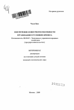 Обеспечение конкурентоспособности организации в условиях кризиса - тема автореферата по экономике, скачайте бесплатно автореферат диссертации в экономической библиотеке