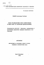 Новые организационные формы хозяйствования в сфере услуг - тема автореферата по экономике, скачайте бесплатно автореферат диссертации в экономической библиотеке