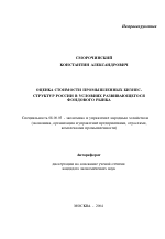 Оценка стоимости промышленных бизнес-структур России в условиях развивающегося фондового рынка - тема автореферата по экономике, скачайте бесплатно автореферат диссертации в экономической библиотеке