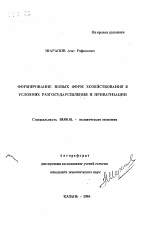 Формирование новых форм хозяйствования в условиях разгосударствления и приватизации - тема автореферата по экономике, скачайте бесплатно автореферат диссертации в экономической библиотеке