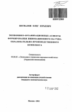 Экономико-организационные аспекты формирования инновационного научно-образовательно-производственного комплекса - тема автореферата по экономике, скачайте бесплатно автореферат диссертации в экономической библиотеке