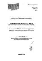 Модернизация территориальной структуры регионального хозяйства - тема автореферата по экономике, скачайте бесплатно автореферат диссертации в экономической библиотеке