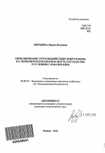 Нивелирование угроз воздействия энергосферы на экономическую безопасность государства в условиях глобализации - тема автореферата по экономике, скачайте бесплатно автореферат диссертации в экономической библиотеке