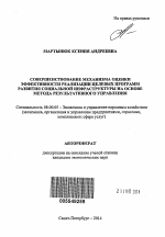 Совершенствование механизма оценки эффективности реализации целевых программ развития социальной инфраструктуры на основе метода результативного управления - тема автореферата по экономике, скачайте бесплатно автореферат диссертации в экономической библиотеке