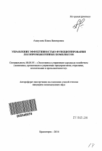 Управление эффективностью функционирования лесопромышленных комплексов - тема автореферата по экономике, скачайте бесплатно автореферат диссертации в экономической библиотеке