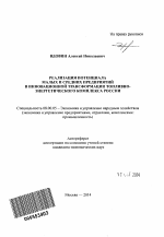 Реализация потенциала малых и средних предприятий в инновационной трансформации топливно-энергетического комплекса России - тема автореферата по экономике, скачайте бесплатно автореферат диссертации в экономической библиотеке