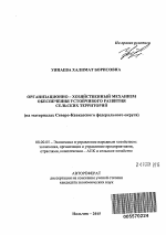 Организационно-хозяйственный механизм обеспечения устойчивого развития сельских территорий - тема автореферата по экономике, скачайте бесплатно автореферат диссертации в экономической библиотеке