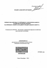 Новые механизмы устойчивого территориального развития макрорегионов - тема автореферата по экономике, скачайте бесплатно автореферат диссертации в экономической библиотеке