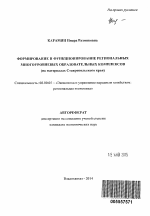 Формирование и функционирование региональных многоуровневых образовательных комплексов - тема автореферата по экономике, скачайте бесплатно автореферат диссертации в экономической библиотеке