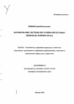 Формирование системы обслуживания целевых рынков - тема автореферата по экономике, скачайте бесплатно автореферат диссертации в экономической библиотеке