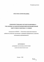 Совершенствование методов экономики и управления малыми предприятиями промышленной энергетики в рыночных условиях - тема автореферата по экономике, скачайте бесплатно автореферат диссертации в экономической библиотеке