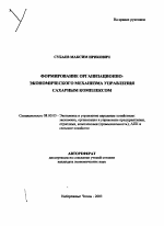 Формирование организационно-экономического механизма управления сахарным комплексом - тема автореферата по экономике, скачайте бесплатно автореферат диссертации в экономической библиотеке